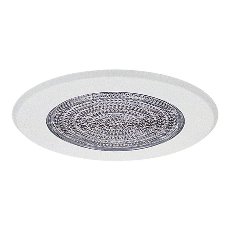 White Glass 5'' Circular Shower Recessed Trim