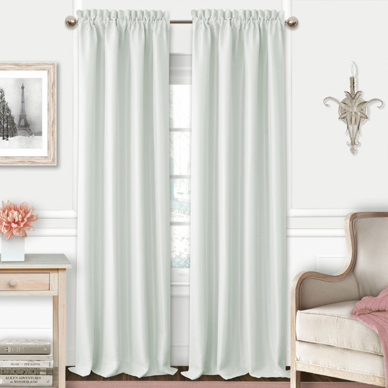 Pearl Gray Faux Silk Blackout Rod Pocket Kids Curtain Panel