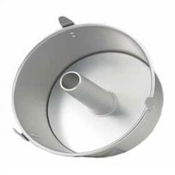 Silver Aluminum Non-Stick Angel Food Cake Pan with Cooling Feet