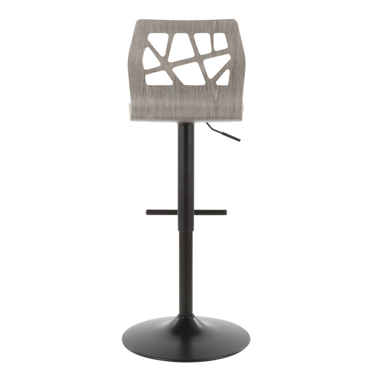 Folia Adjustable Swivel Bar Stools Set of 3 in Light Grey and Black