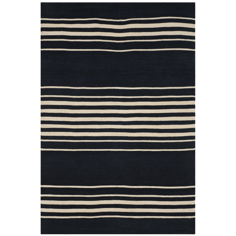 Cinder Stripe Handwoven Wool 4' x 6' Area Rug