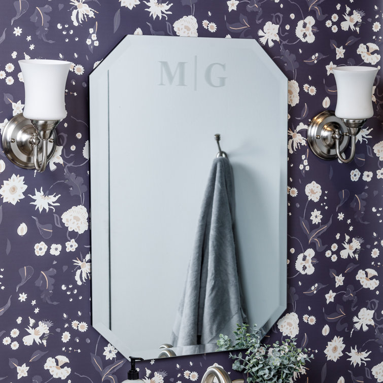Rectangular Frameless Beveled Glass Wall Mirror