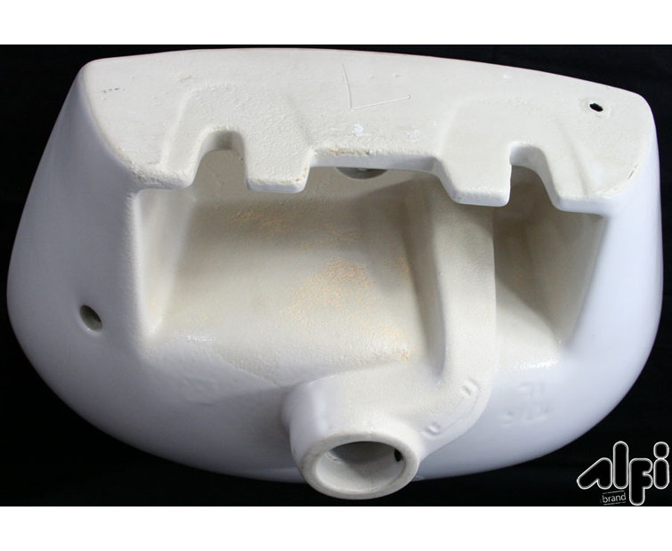 Compact White Ceramic Wall-Mount Bathroom Sink with Overflow