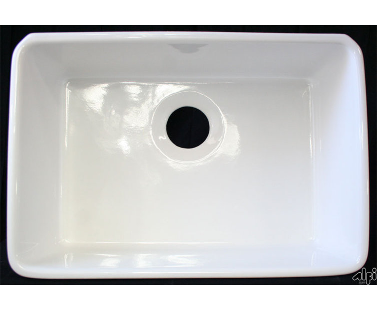 White Fireclay Farmhouse Apron Single Bowl Kitchen Sink