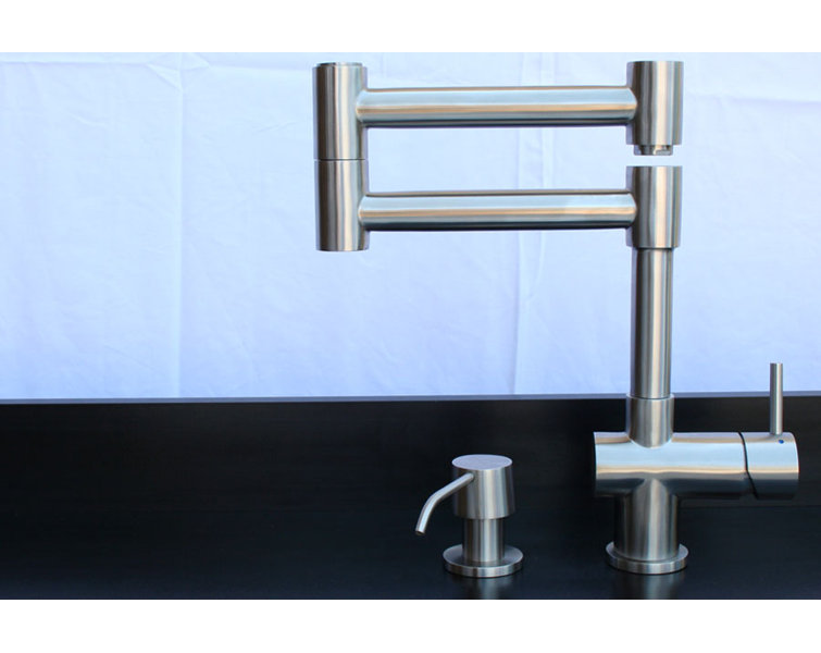 Brushed Stainless Steel Retractable Single Hole Kitchen Faucet