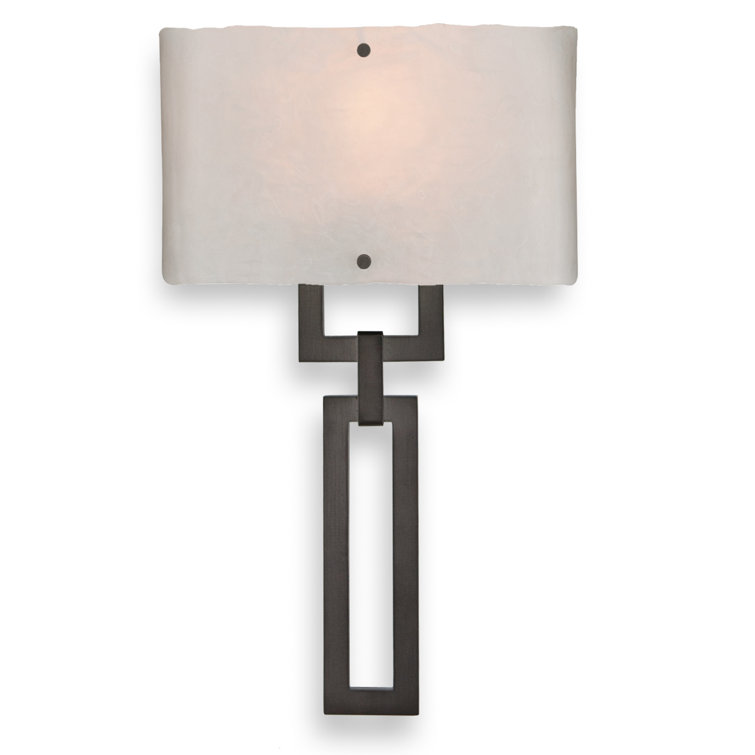 Carlyle Dimmable Wall Sconce in Flat Bronze with Frosted Granite Shade
