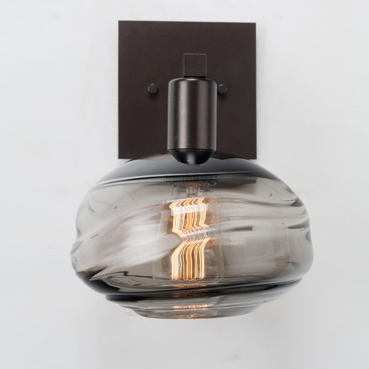 Coppa 9.5" Optic Smoke Glass & Flat Bronze Wall Sconce
