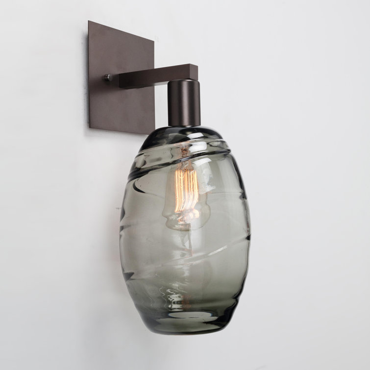 Ellisse Hand Blown Glass & Bronze Wall Sconce - 16" Height