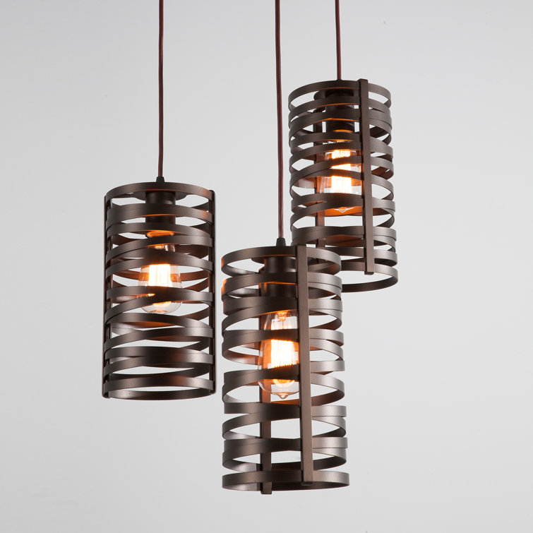 Flat Bronze 3-Light LED Cluster Pendant