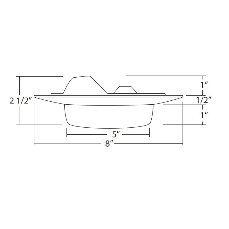 6-Inch White Glass Recessed Shower Trim with Opal Lens