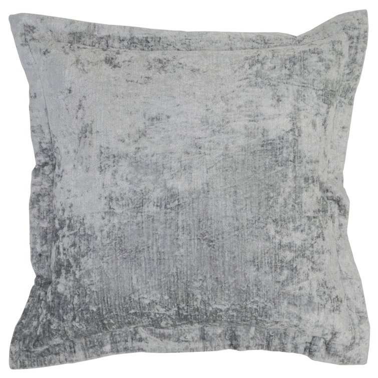 Bryce Gray Velvet 22-inch Square Throw Pillow