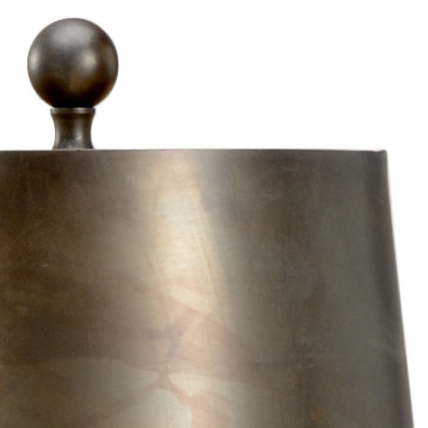 Scorched Bronze Tray Table Floor Lamp with Natural Gray Marble