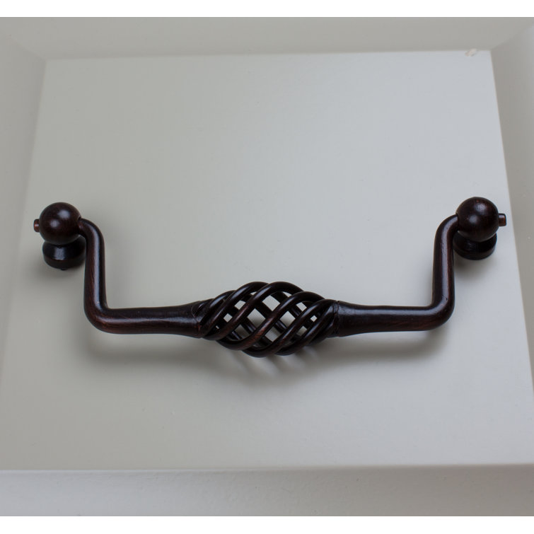 Oil Rubbed Bronze Birdcage Drawer Pull with Mounting Hardware