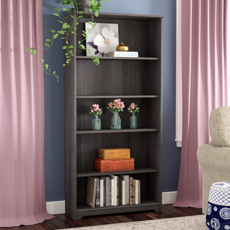 Cabot Traditional Heather Gray 5-Shelf Adjustable Bookcase