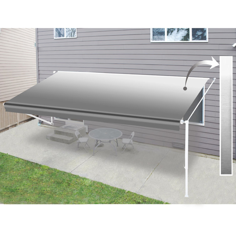 Gray Retractable PVC RV and Patio Awning
