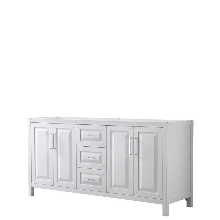 White Double Freestanding Bathroom Vanity with Marble Top