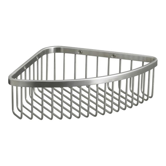 Large Brushed Stainless Steel Wall Mount Shower Basket