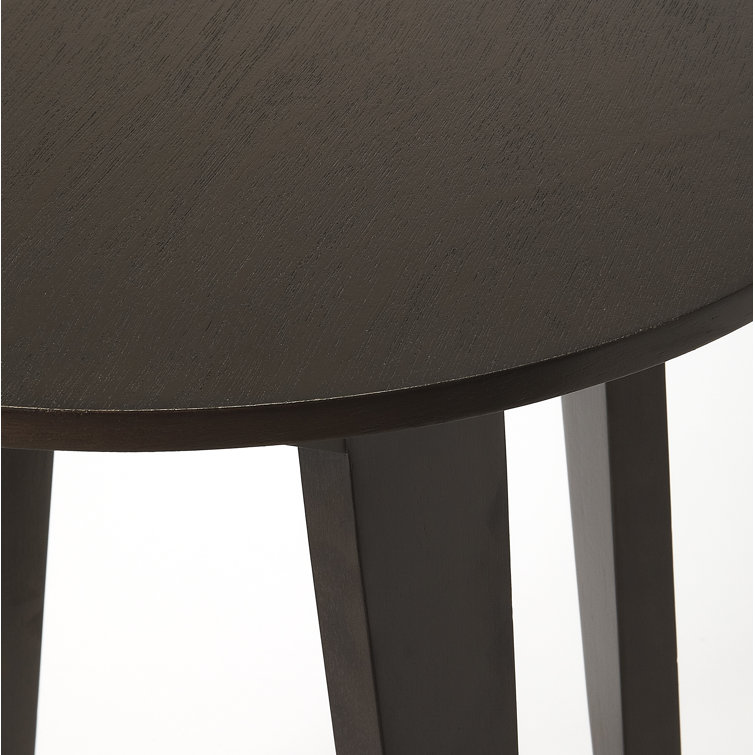 Espresso Sheesham Solid Wood Round Modern End Table