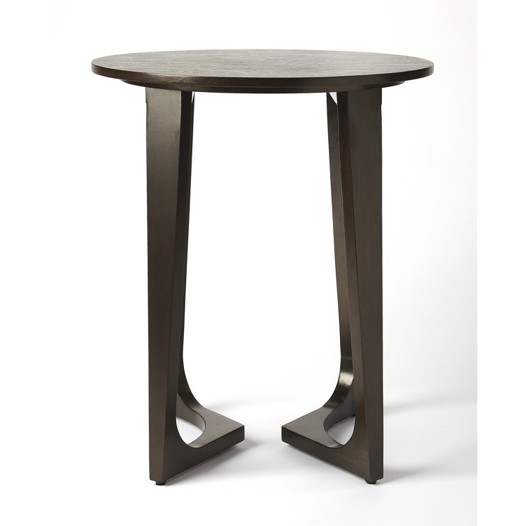 Espresso Sheesham Solid Wood Round Modern End Table