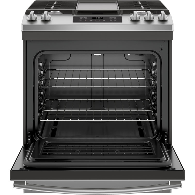 30" Stainless Steel Slide-In Gas Range with Griddle