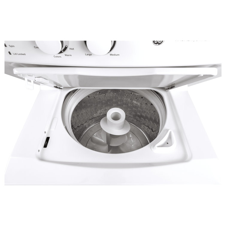 White Freestanding Electric Laundry Center with Stainless Steel Drums