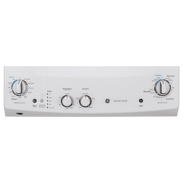 White Freestanding Electric Laundry Center with Stainless Steel Drums