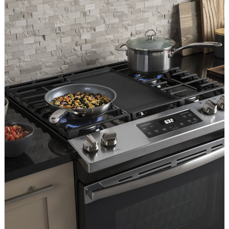 30" Stainless Steel Slide-In Gas Range with Griddle