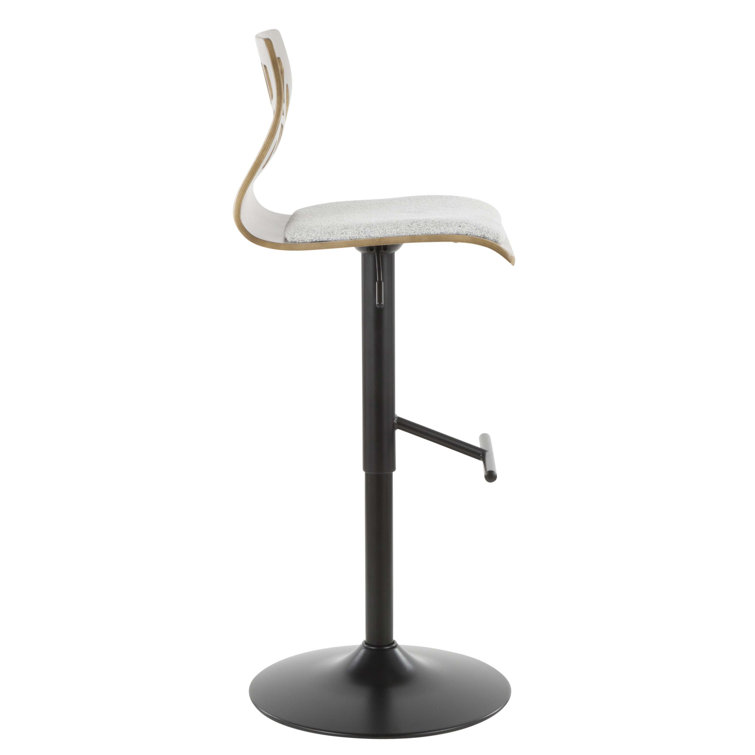 Folia Adjustable Swivel Bar Stools Set of 3 in Light Grey and Black