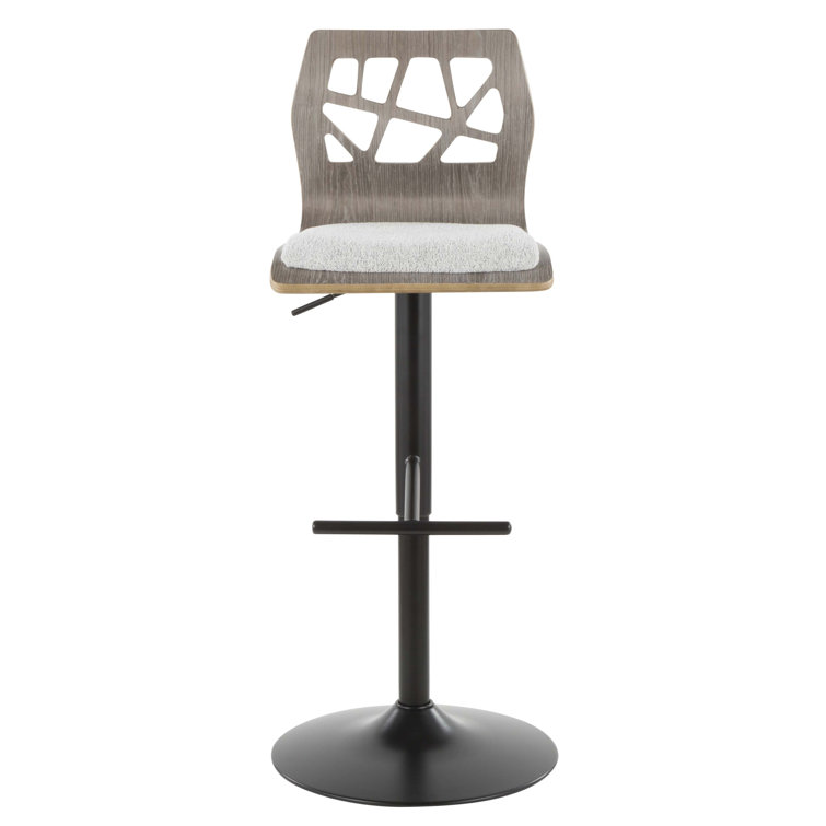 Folia Adjustable Swivel Bar Stools Set of 3 in Light Grey and Black