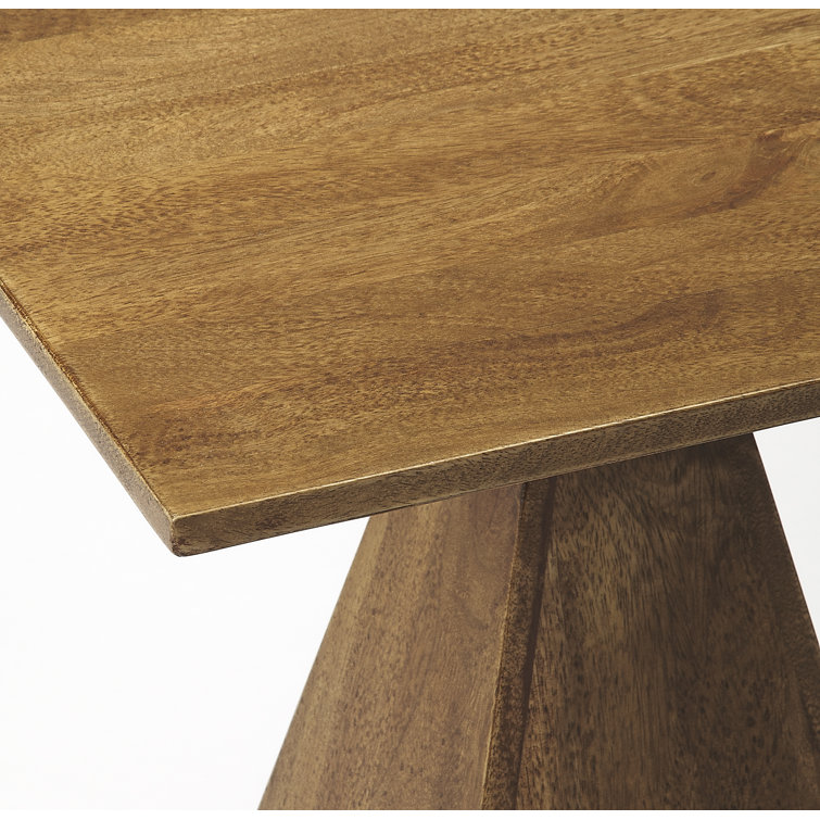Brown Mango Wood Midcentury Modern End Table