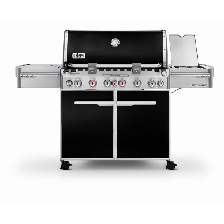 Weber Summit E-670 6-Burner Black Propane Gas Grill with Rotisserie