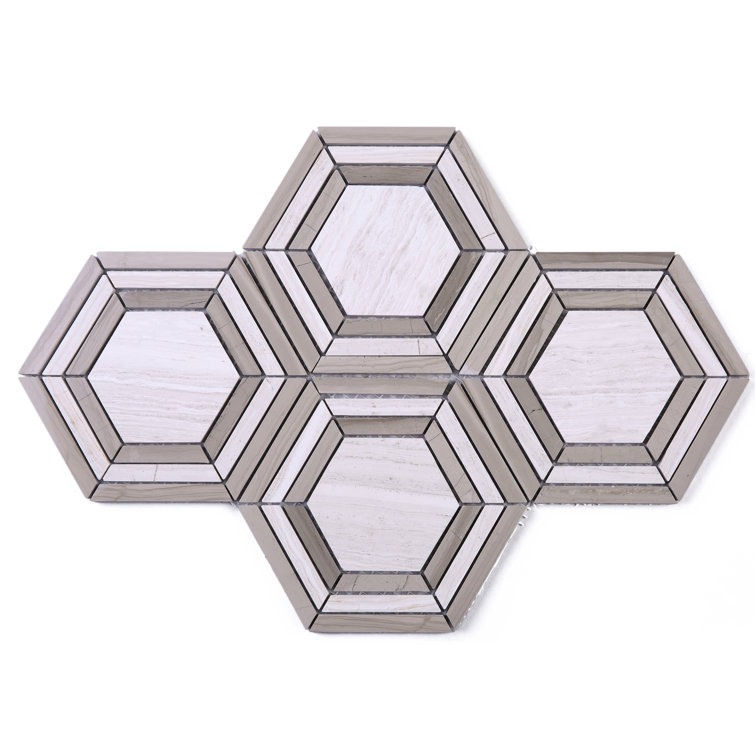 Beige Honeycomb Marble Mosaic Wall Tile Sheet