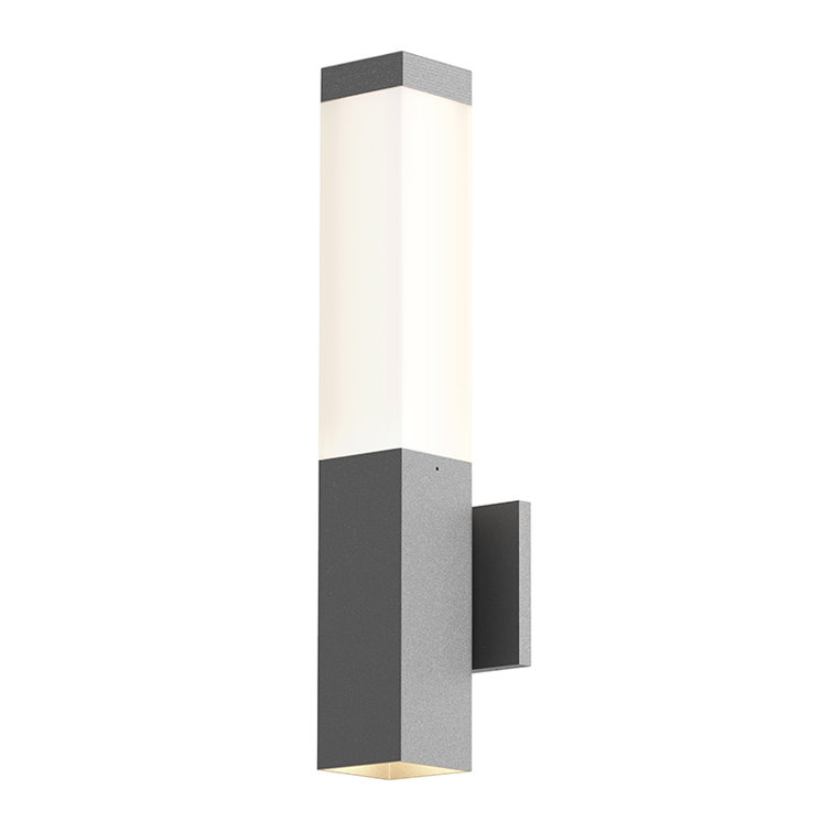 Sleek White Square Column 19.5'' LED Outdoor Sconce