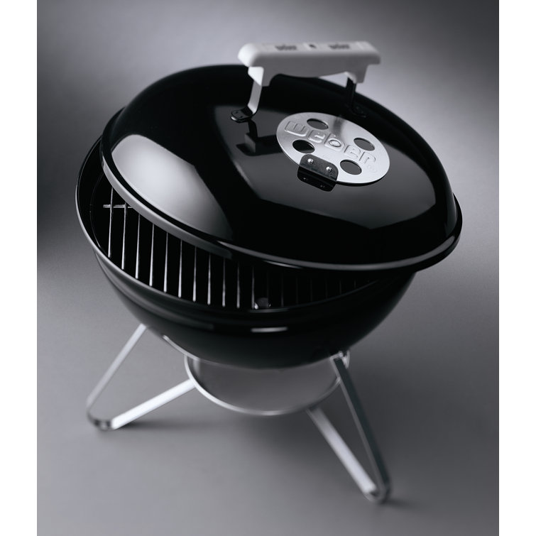 Weber 14-Inch Black Portable Charcoal Grill with Porcelain-Enamel Lid