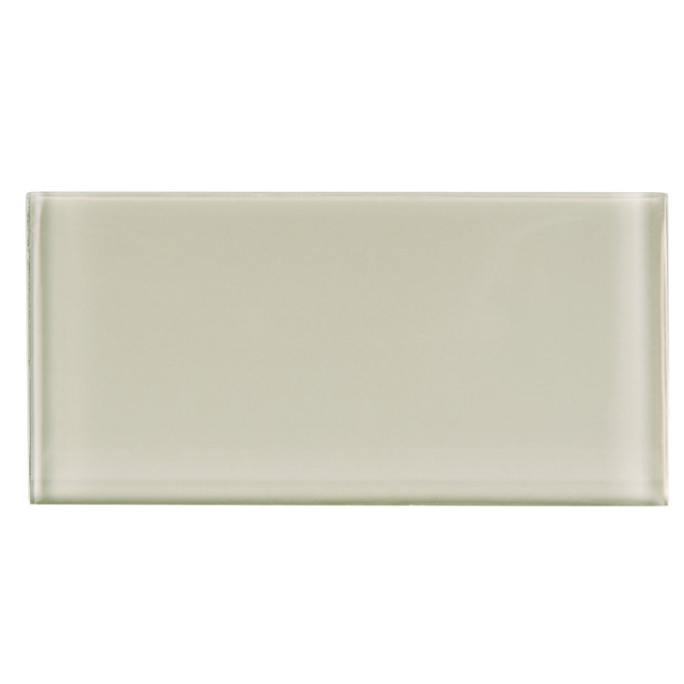 Ivory 3'' x 6'' Glass Mosaic Subway Tile