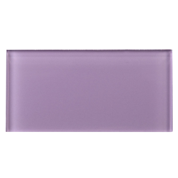 Purple 3'' x 6'' Glass Mosaic Subway Tile