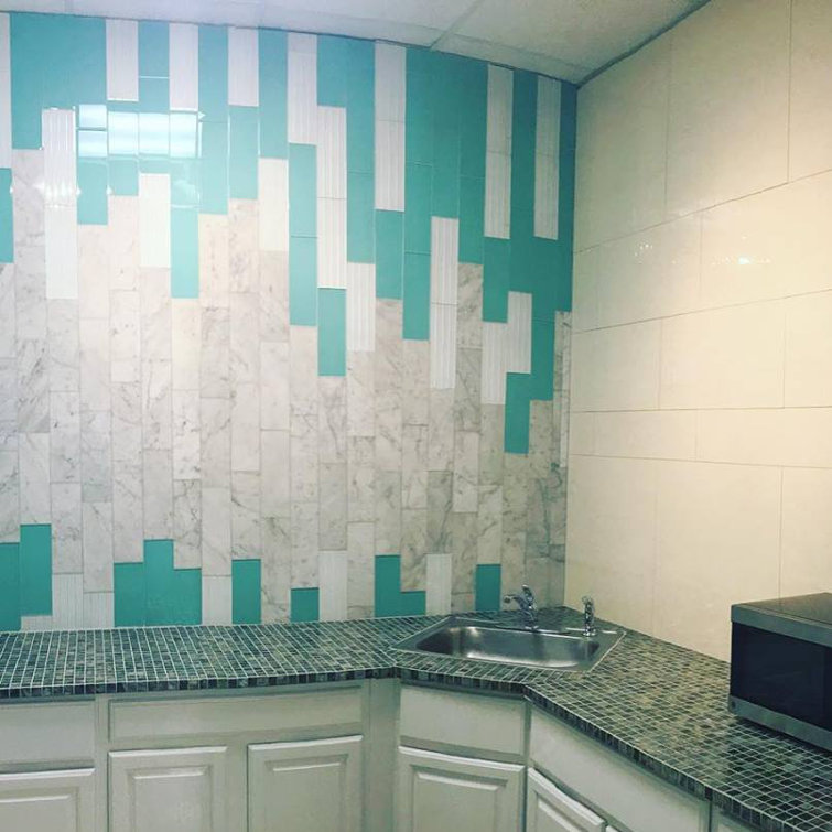 Blue Green Glass Mosaic Subway Tile for Kitchen and Bathroom
