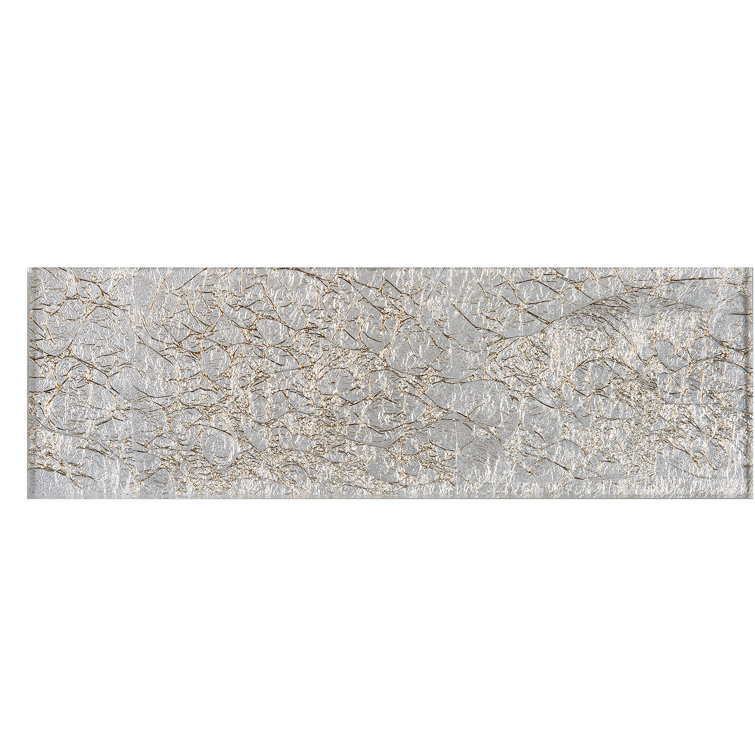 Gold 4'' x 12'' Glass Mosaic Subway Tile