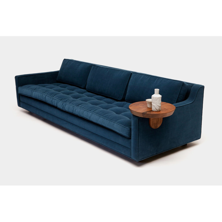 Walnut Round Solid Wood Sofa Tray