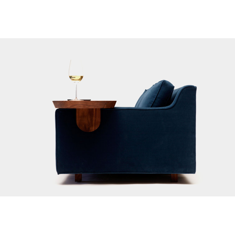 Walnut Round Solid Wood Sofa Tray