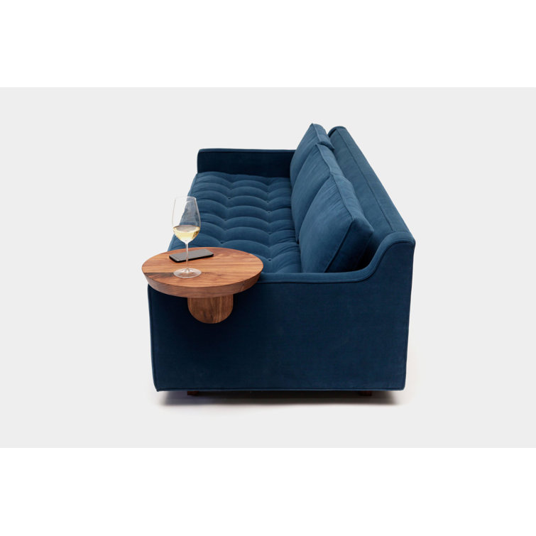 Walnut Round Solid Wood Sofa Tray