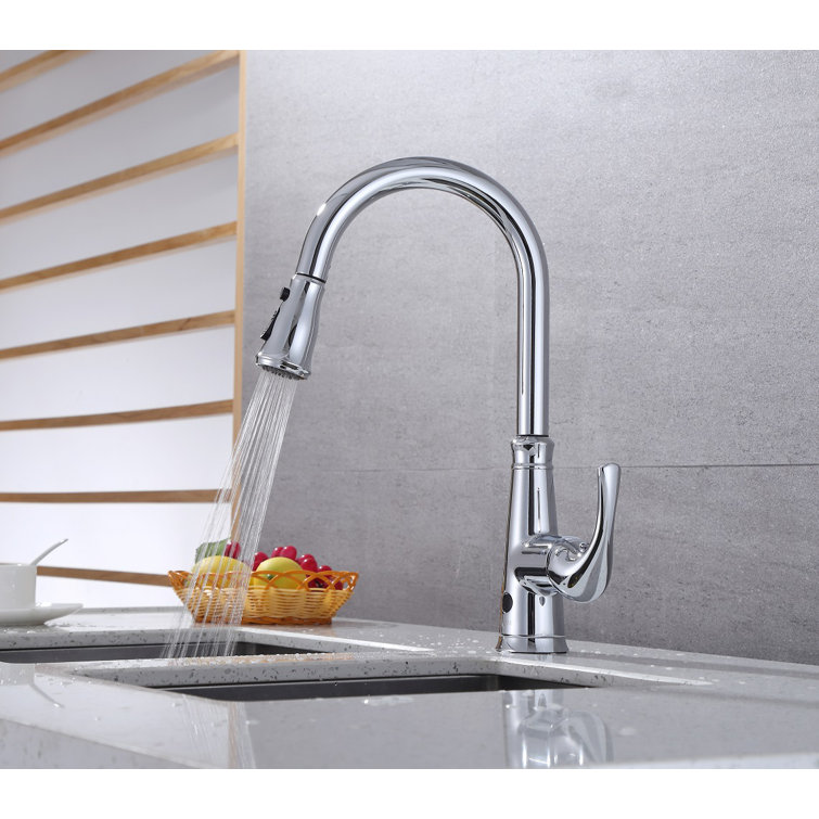 Chrome Single-Handle Pull-Down Touchless Kitchen Faucet