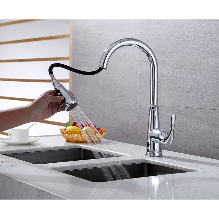 Chrome Single-Handle Pull-Down Touchless Kitchen Faucet