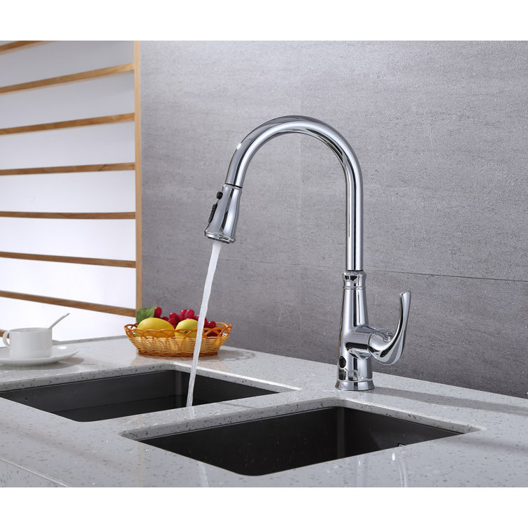 Chrome Single-Handle Pull-Down Touchless Kitchen Faucet