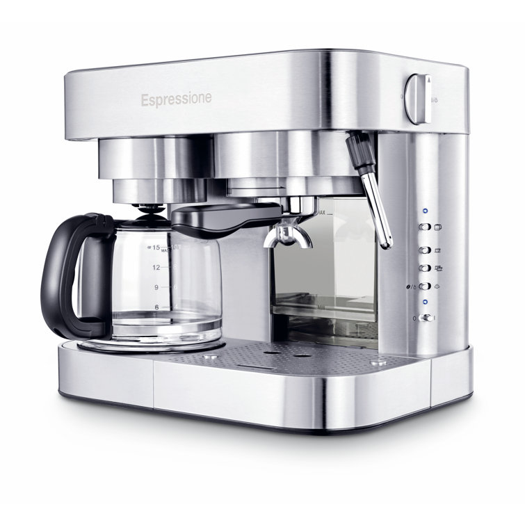 Espressione Stainless Steel Automatic Coffee and Espresso Maker with Steam Wand