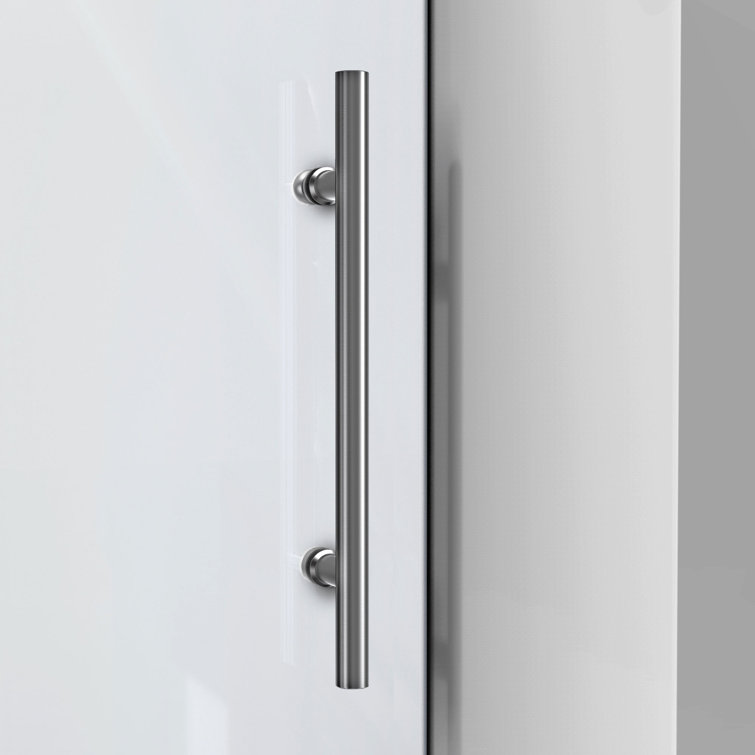 Enigma-XO Frameless Sliding Shower Door with Polished Stainless Steel Hardware