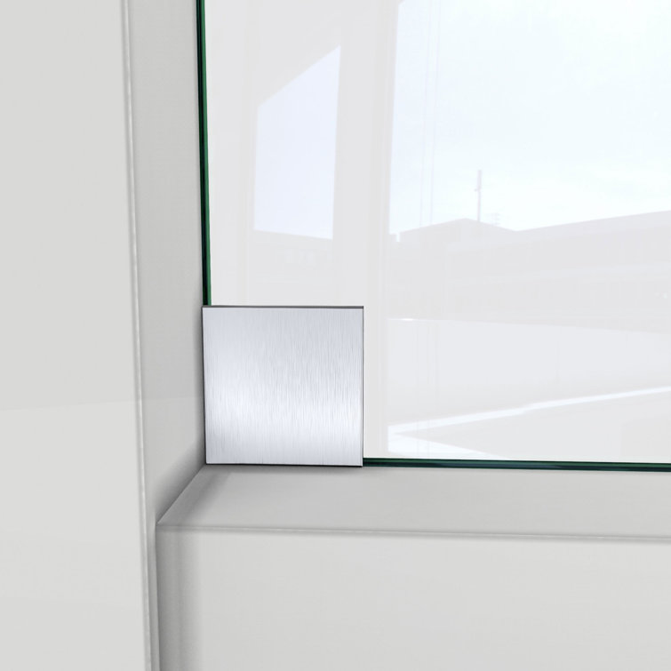 Enigma-XO 55" W x 62" H Single Sliding Frameless Shower Door with Clear Max Technology