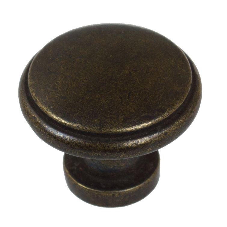Antique Brass Round Cabinet Knobs with Mounting Hardware