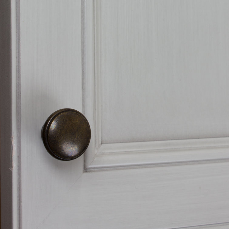 Antique Brass Round Cabinet Knobs with Mounting Hardware