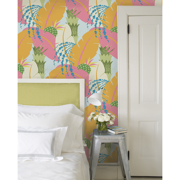 Green Palm Leaf Pattern Non-pasted Wallpaper